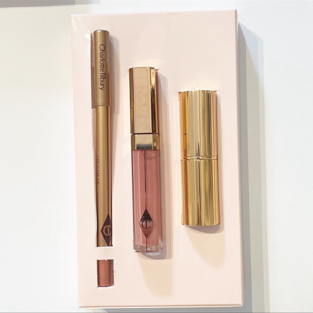 NEW Charlotte Tilbury Pillow Talk (Luscious) Lip Kit Trio - Picture 2 of 8